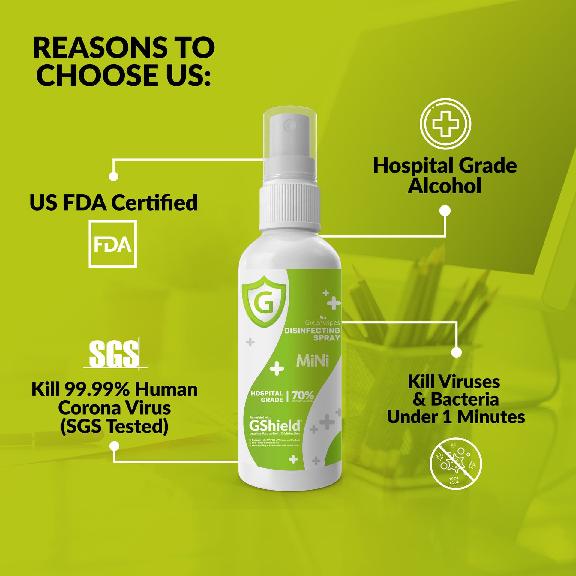 Greenwipes® MD-7030-Mini Disinfectant Spray (100ml) - Image 4